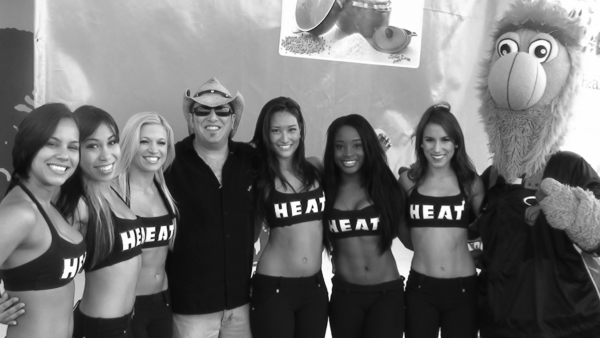 DJ/MC Gary Gore with the Miami Heat girls at the Dade County Walk for Autism